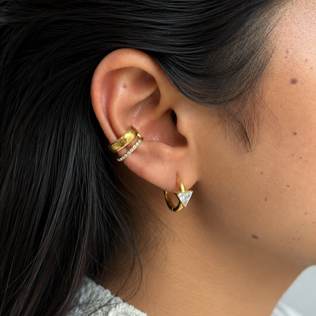 Midnight Crystal Hoops
