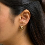 Triple Studded Earrings
