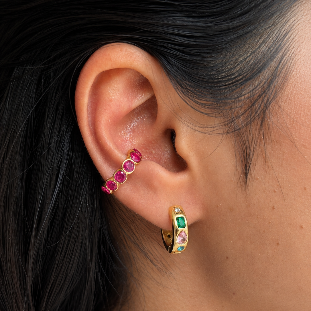 Tropical Studded hoops