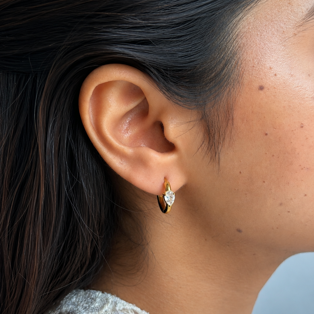Opal Hoops -Gold