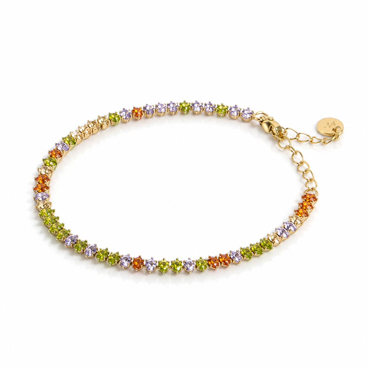 Rainbow Tennis Bracelet(Gold)