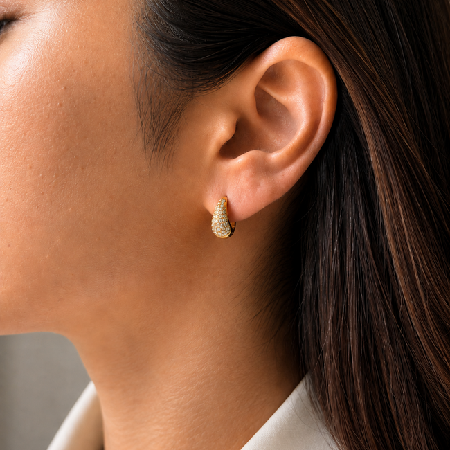 Eloise Studded Hoops-Small