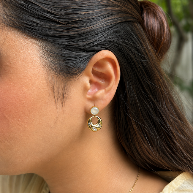 Whimsy Gem Hoops (White)