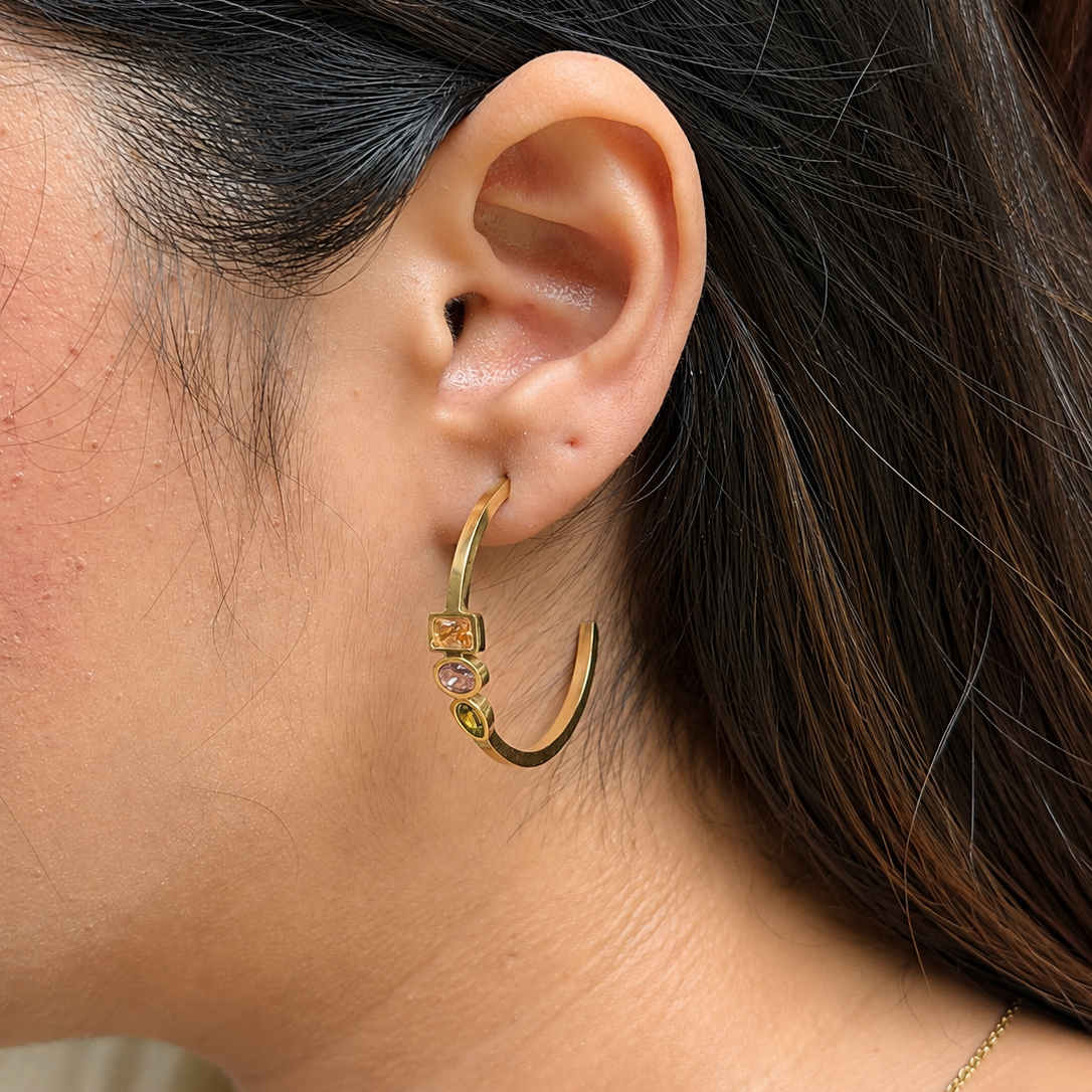 Jewel Studded Hoops