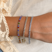 Rainbow Tennis Bracelet(Silver)