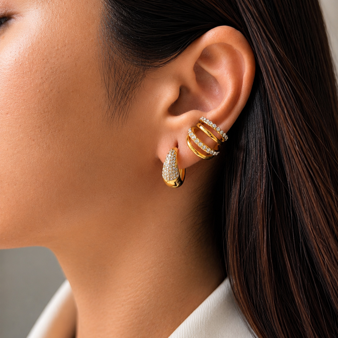 Eloise Studded hoops-Medium