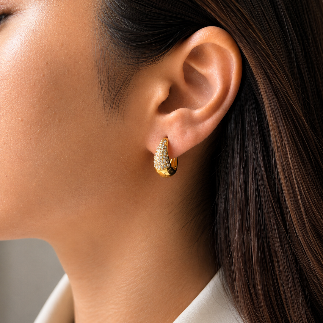 Eloise Studded hoops-Medium