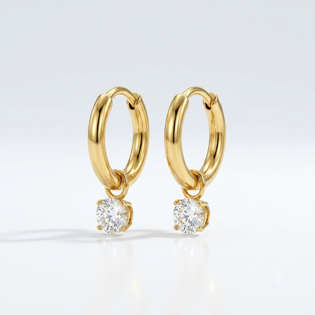 Simple Studded Hoops