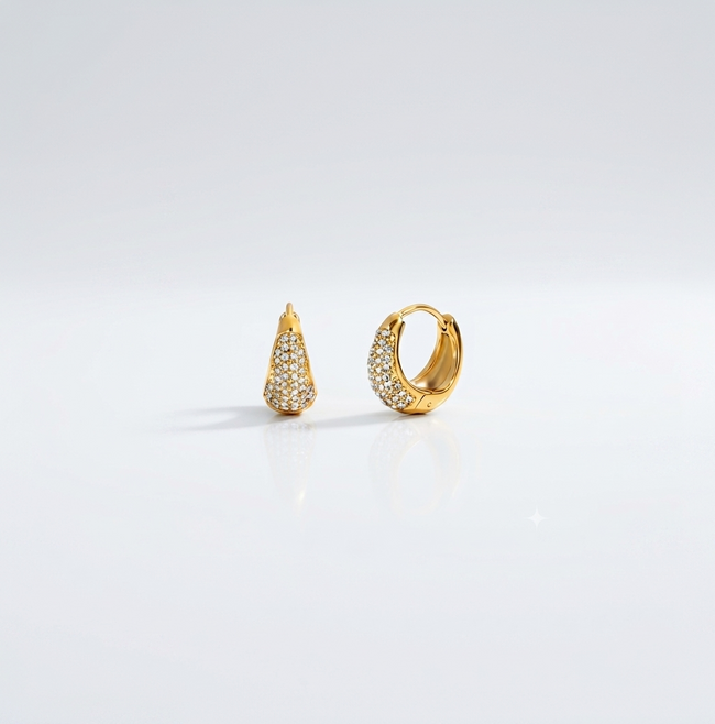 Eloise Studded Hoops-Small