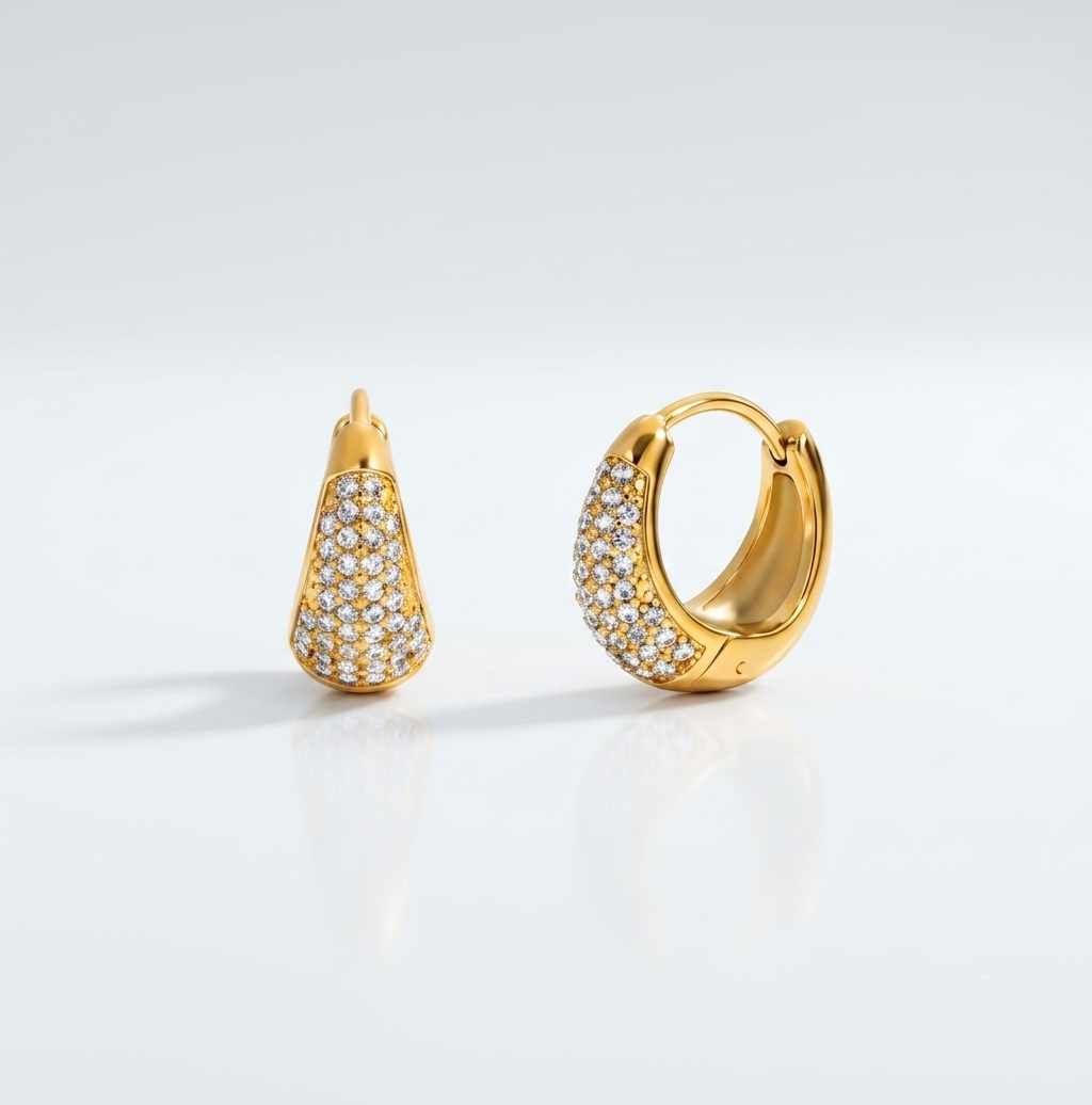 Eloise Studded hoops-Medium
