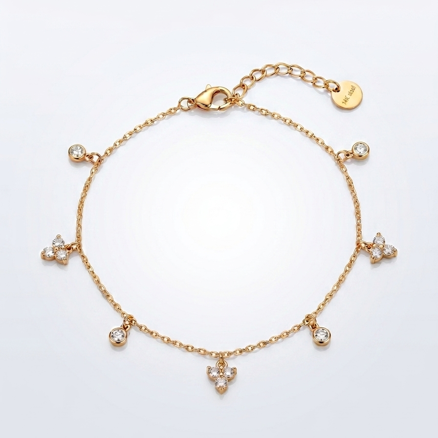 Clover Studded Anklet