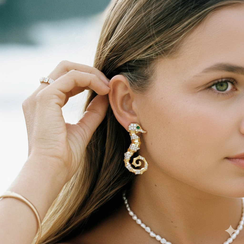 Seahorse Swirl Earring