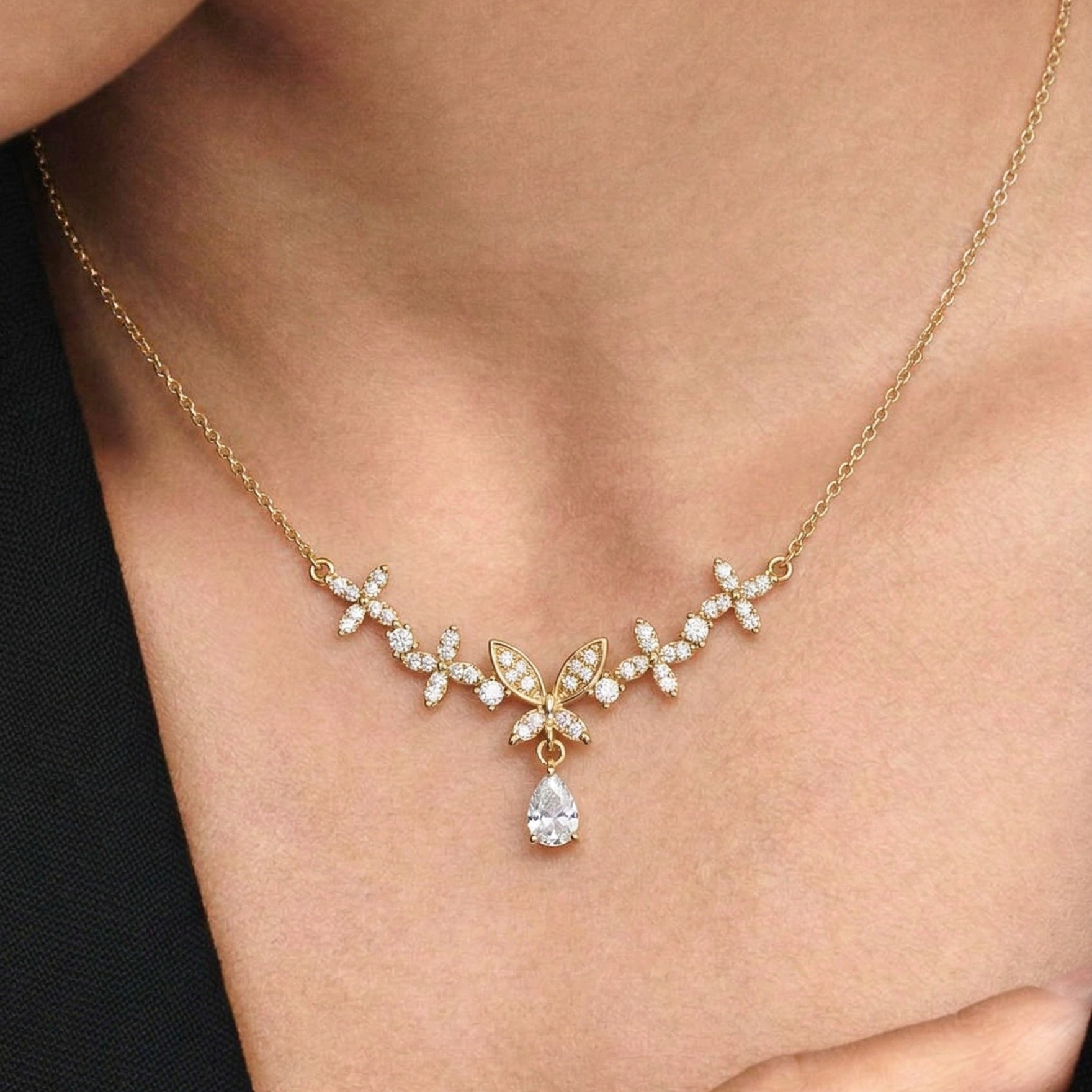 Radiant Bloom Drop Necklace