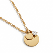 Personalised engraved gold circle pendant necklace – Serenity Circlets custom jewellery India