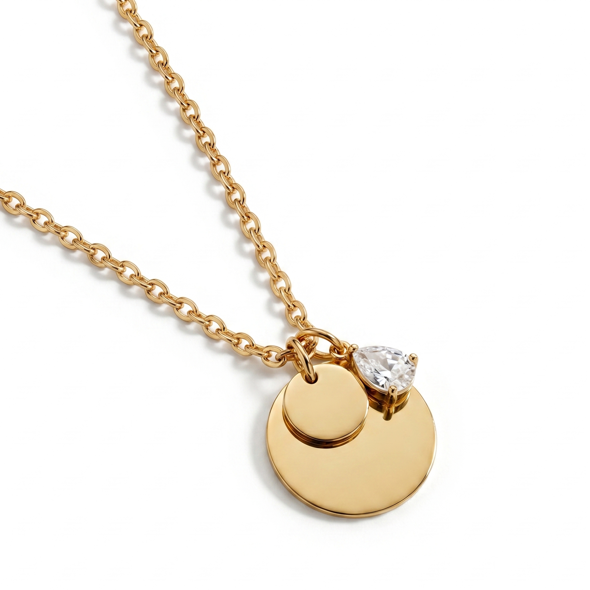 Personalised engraved gold circle pendant necklace – Serenity Circlets custom jewellery India