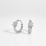 Aura Gem Hoops (silver)