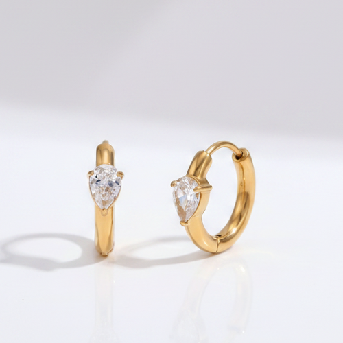 Opal Hoops -Gold