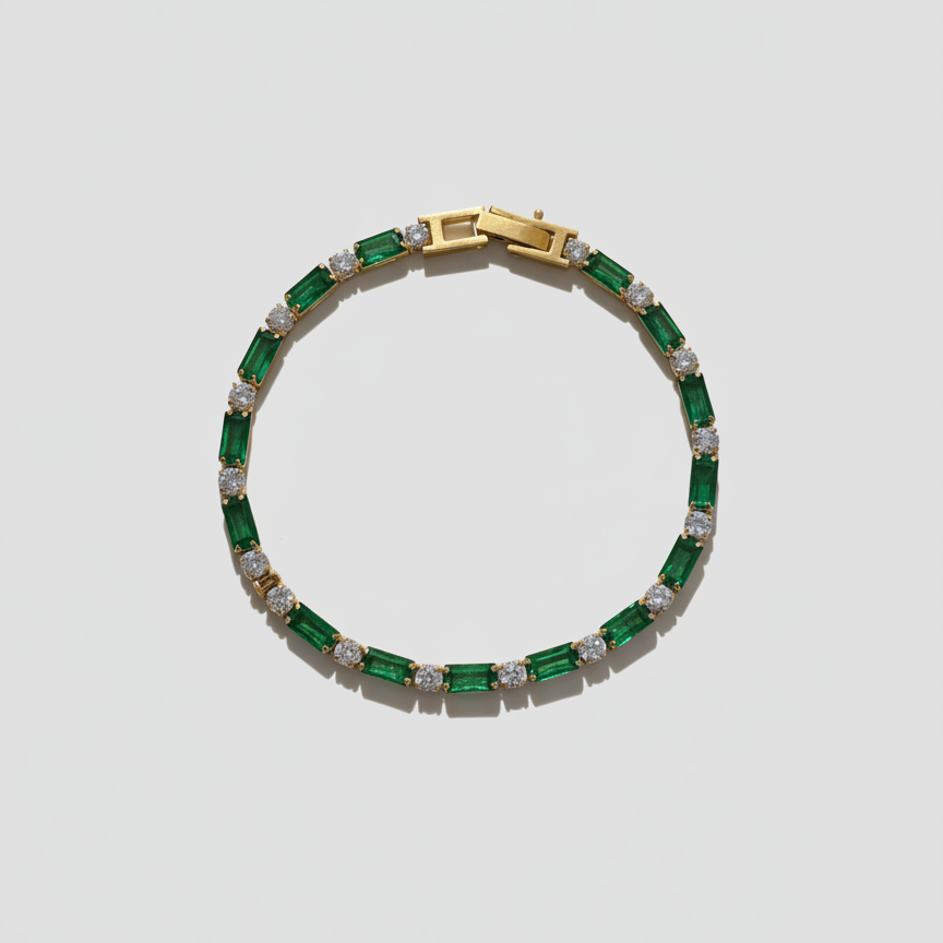 Emerald prism bracelet