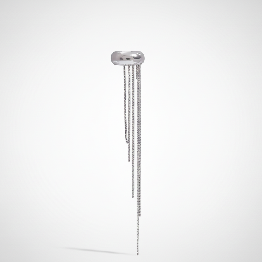 Silver Tassel Ear Cuff
