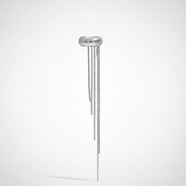 Silver Tassel Ear Cuff