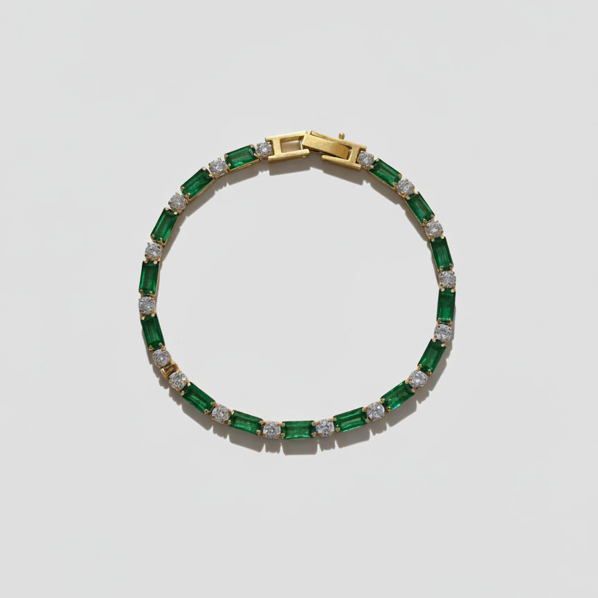 Emerald prism bracelet