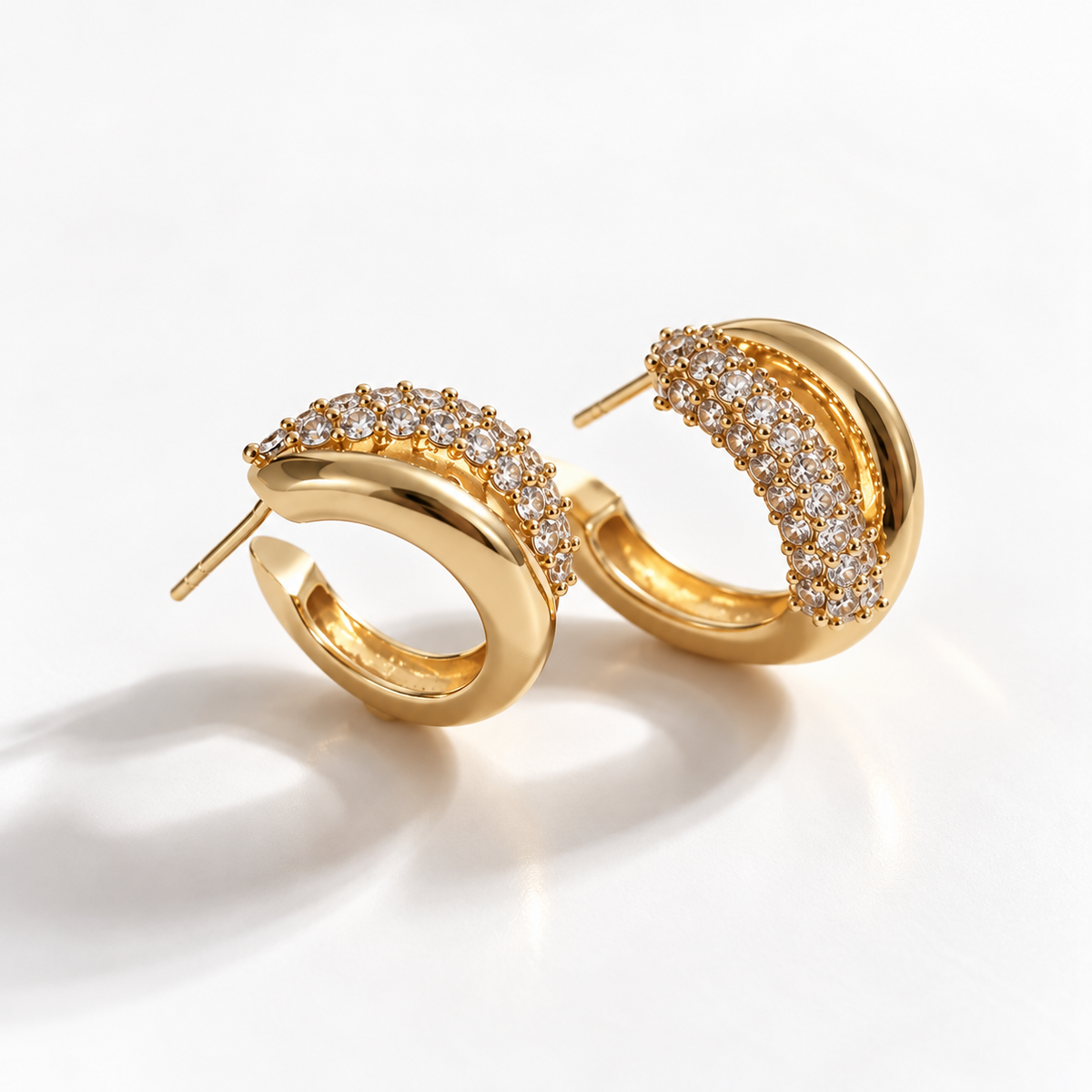 Studded Crystal Hoops