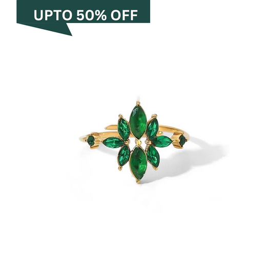 Emerald Adjustable Ring