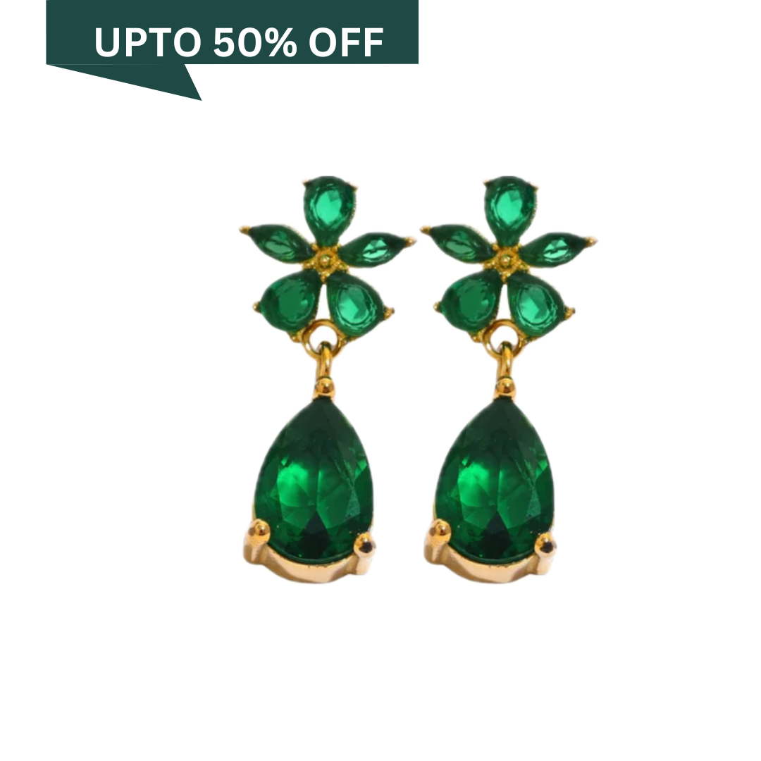 Emerald Gloom Teardrop Earrings