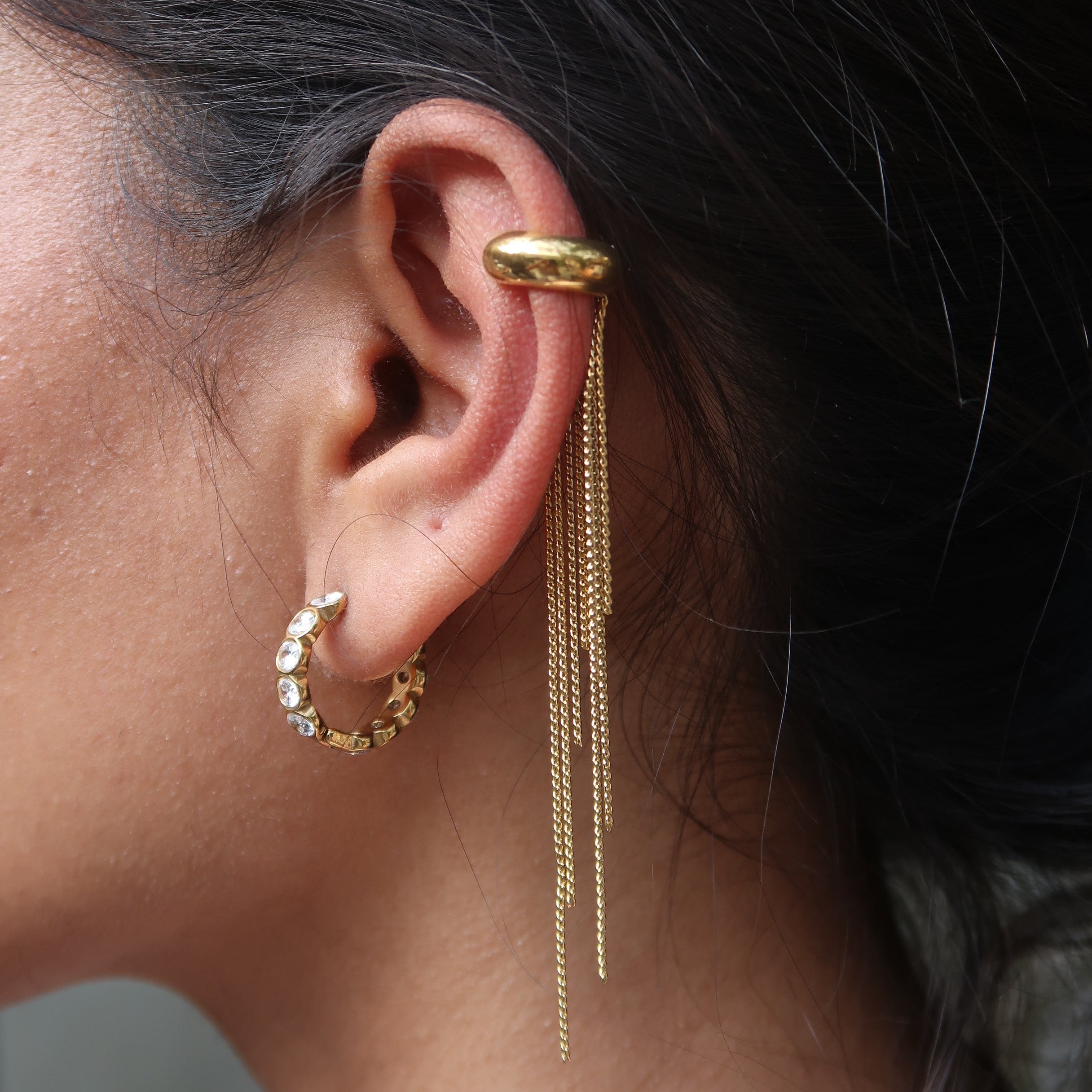 Gold Tassel Ear Cuff