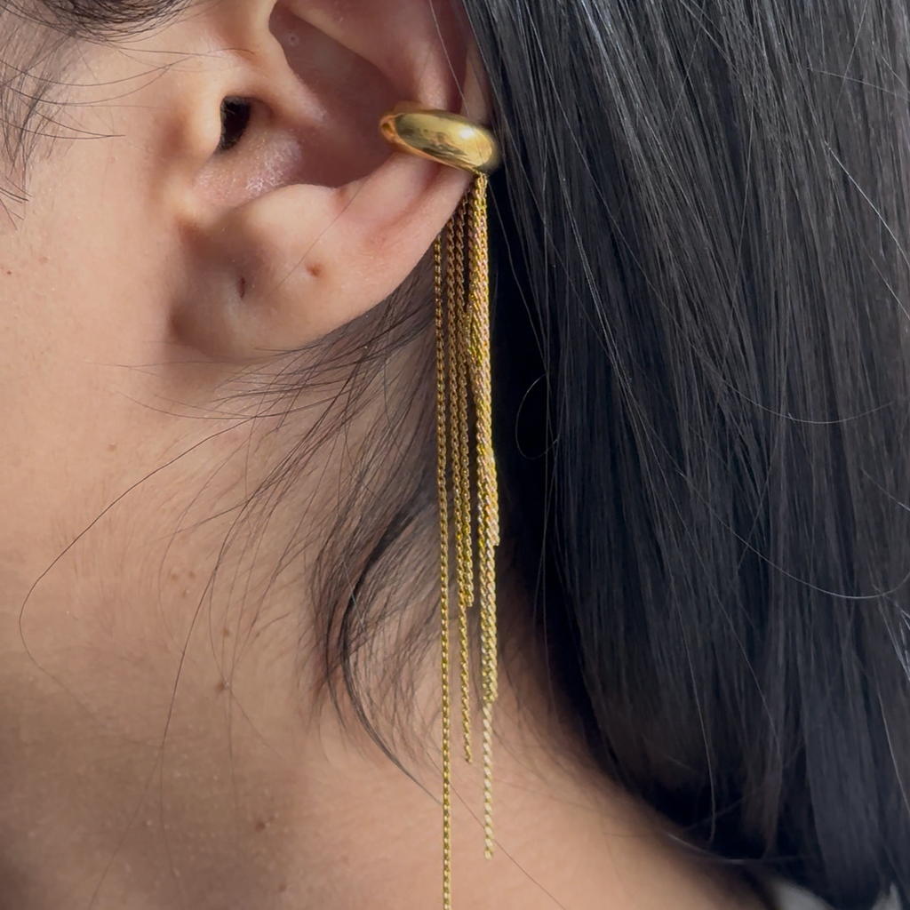Gold Tassel Ear Cuff