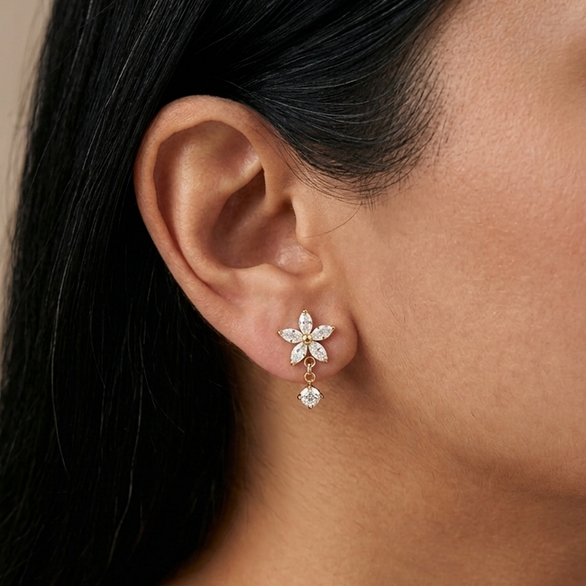 Dahlia Drop Studs