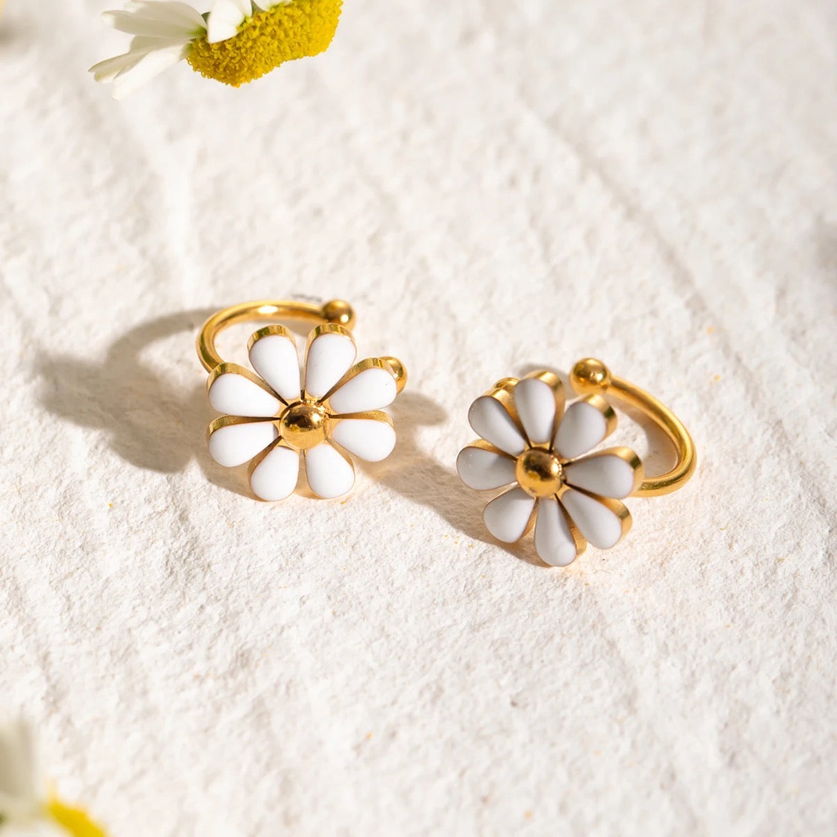 Snow Petal Ear Cuffs