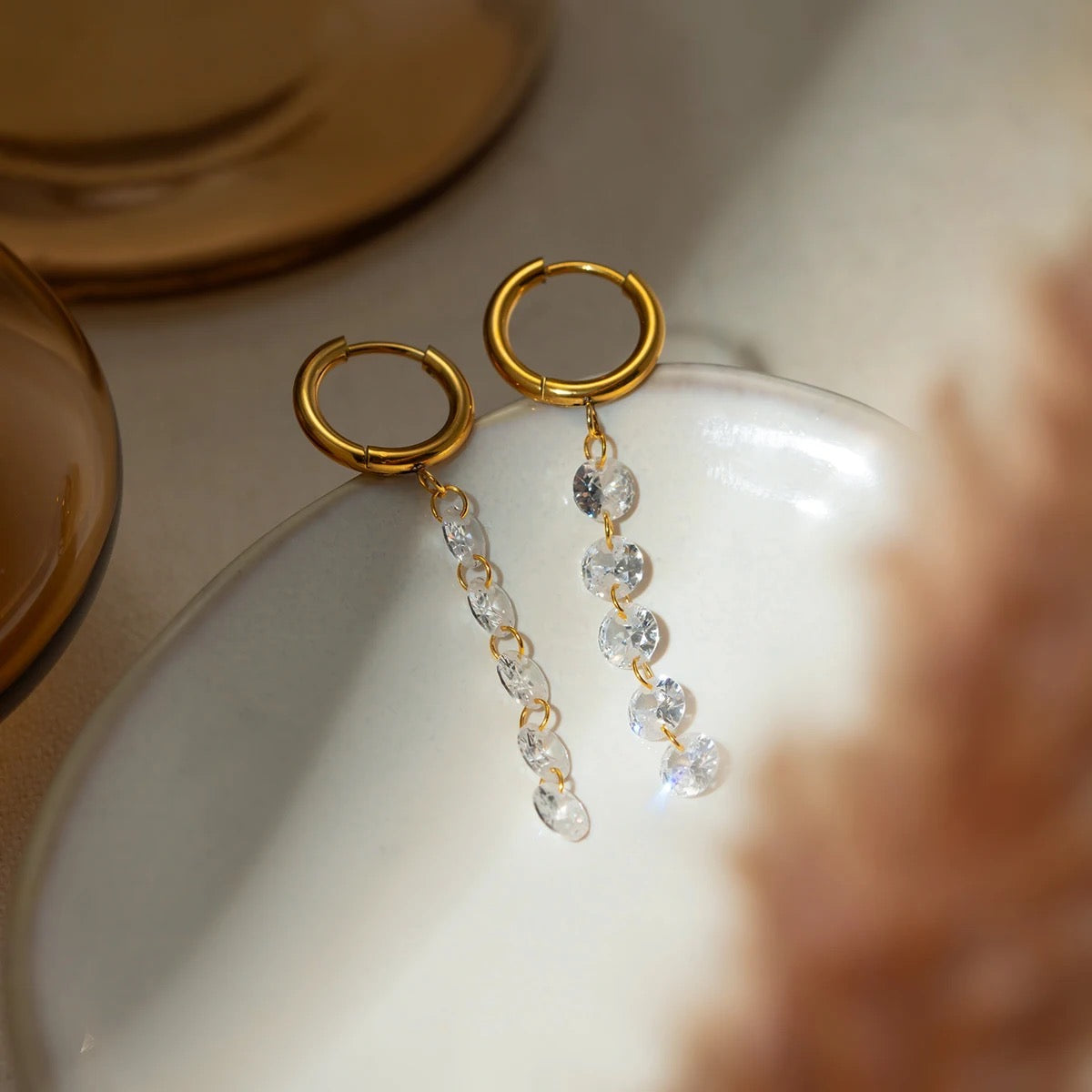 Crystal Dew Drop Earrings