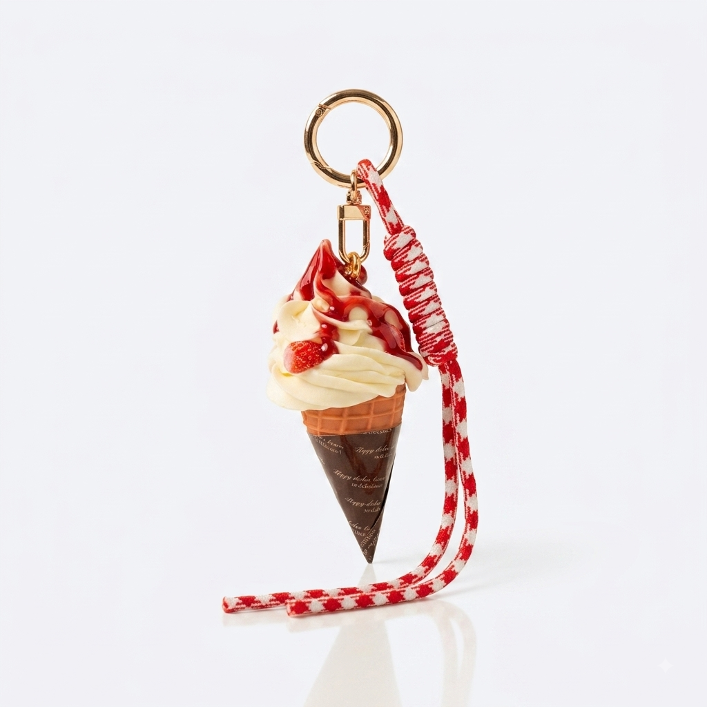 Strawberry Sundae Bag Charm