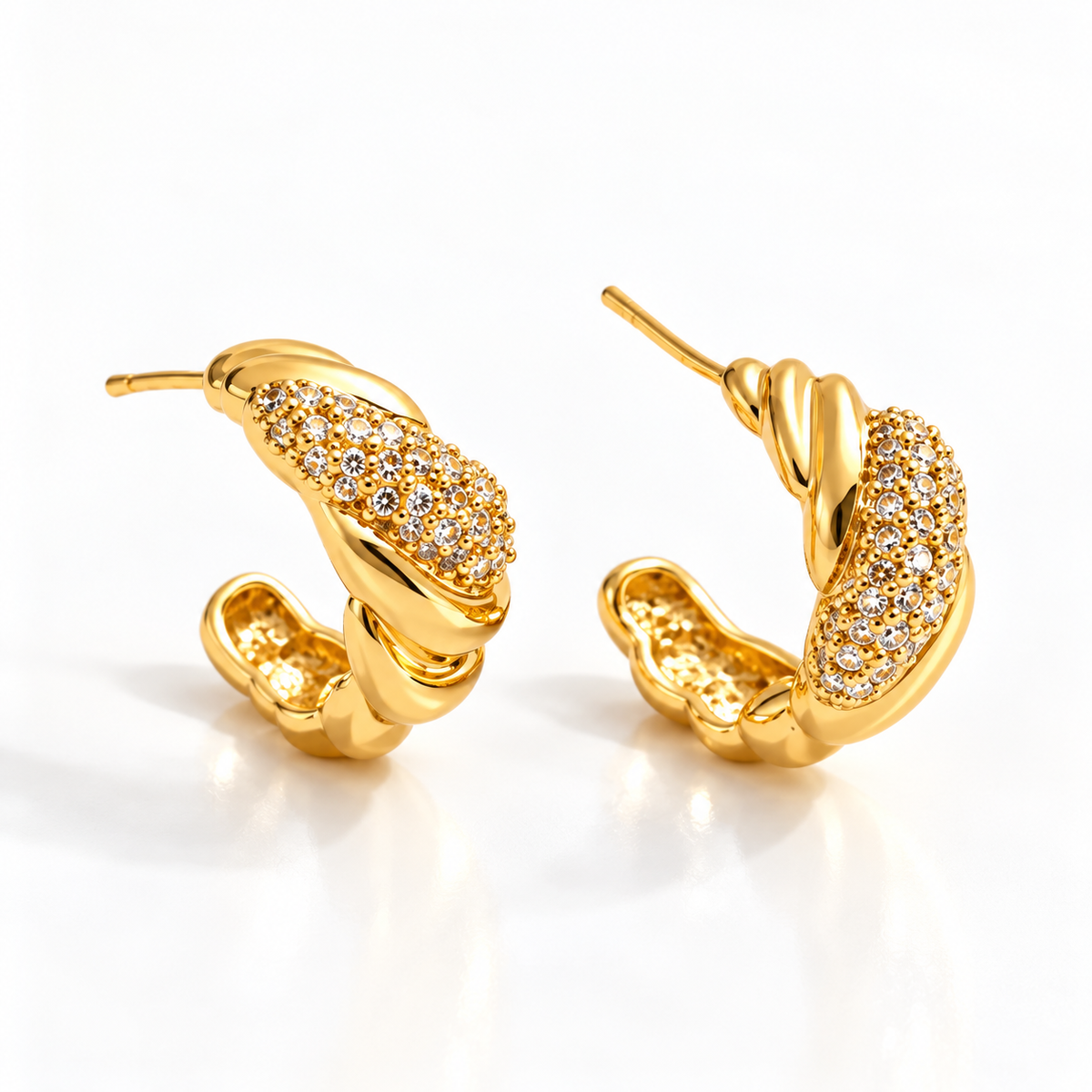 Twisted Gold Hoops