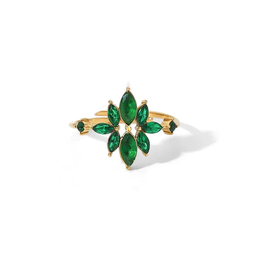 Emerald Adjustable Ring