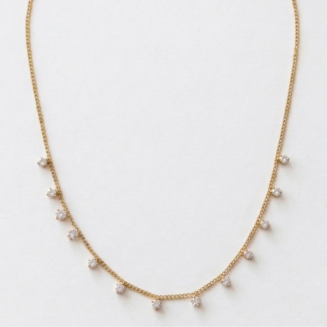 Amara Necklace – zircon drop gold necklace for women India