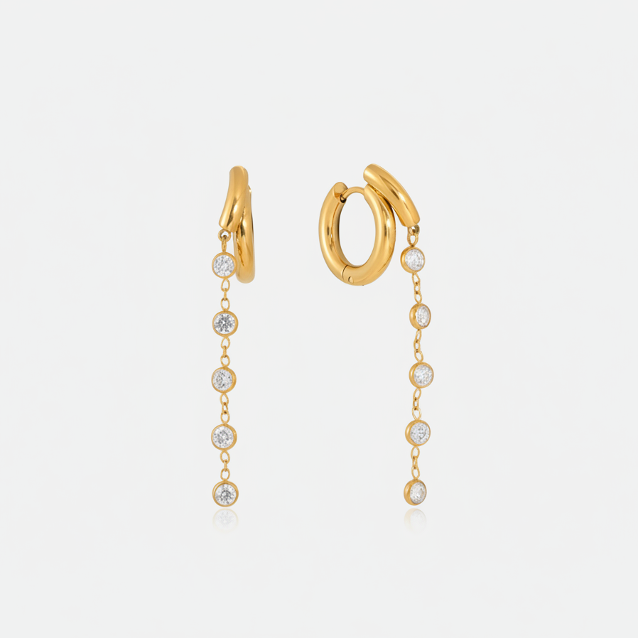 Aurelia gold drop earrings for women - new arrival anti-tarnish dangling earrings India