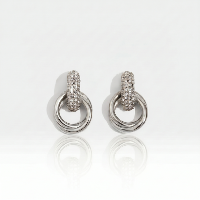 Bella Sparkle Hoops -silver