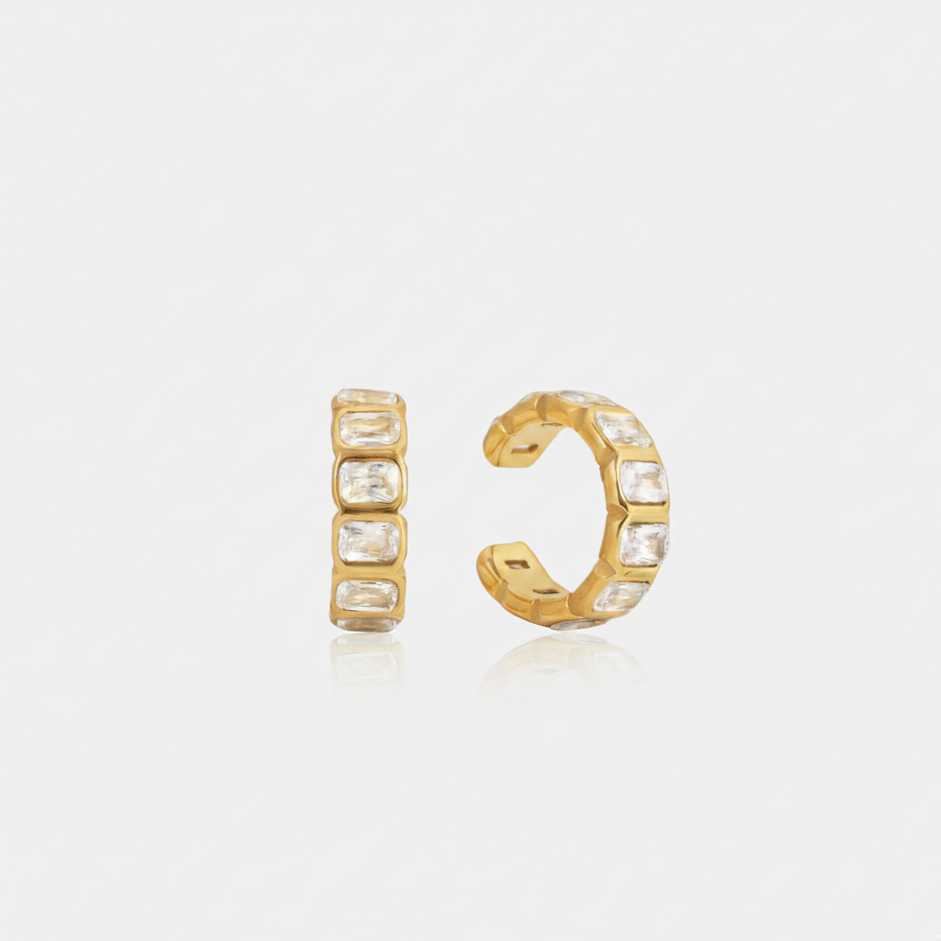 Blair ear cuff lifestyle shot – gold-plated women's ear cuff jewellery India