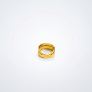 Bling It Ring showcasing a polished, anti-tarnish gold finish from the back band perspective.
