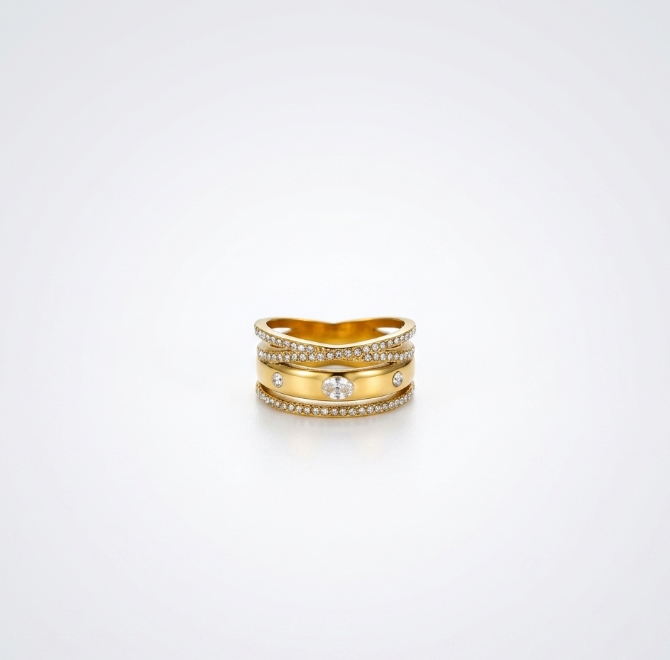 Bling It Ring styled as a bold statement piece with an oval crystal, perfect for effortless daily wear in India.