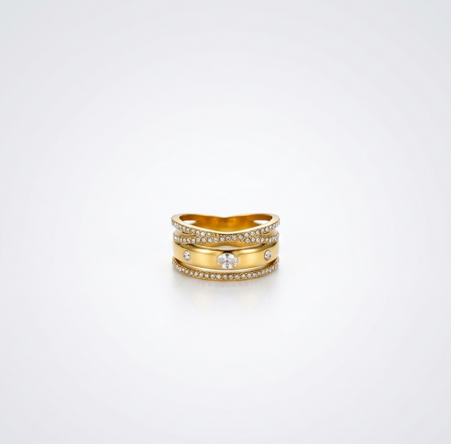 Bling It Ring styled as a bold statement piece with an oval crystal, perfect for effortless daily wear in India.