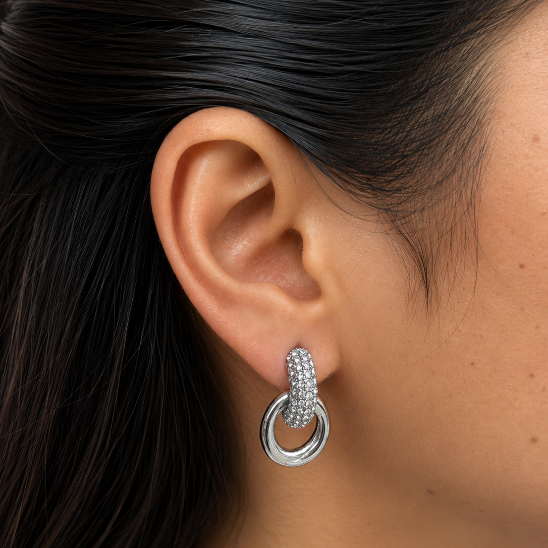 Bella Sparkle Hoops -silver
