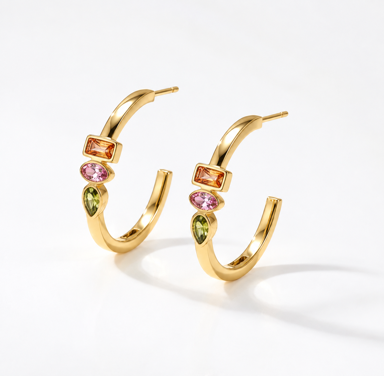 Jewel Studded Hoops
