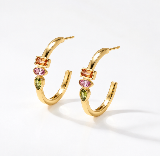 Jewel Studded Hoops
