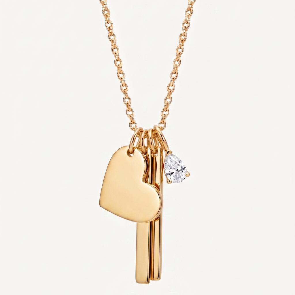 18k gold plated custom engraved necklace – Cherished Carvings personalised jewellery India