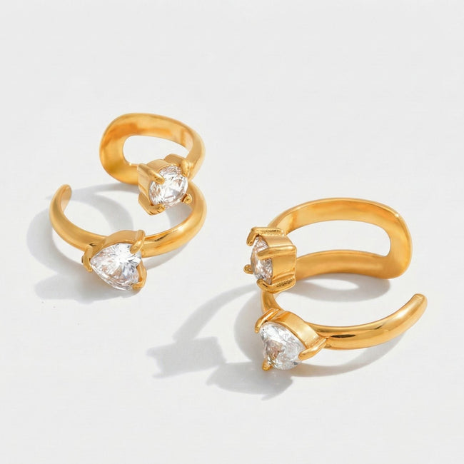 Cupid ear cuff styled on ear – gold-plated minimal ear cuff jewellery India