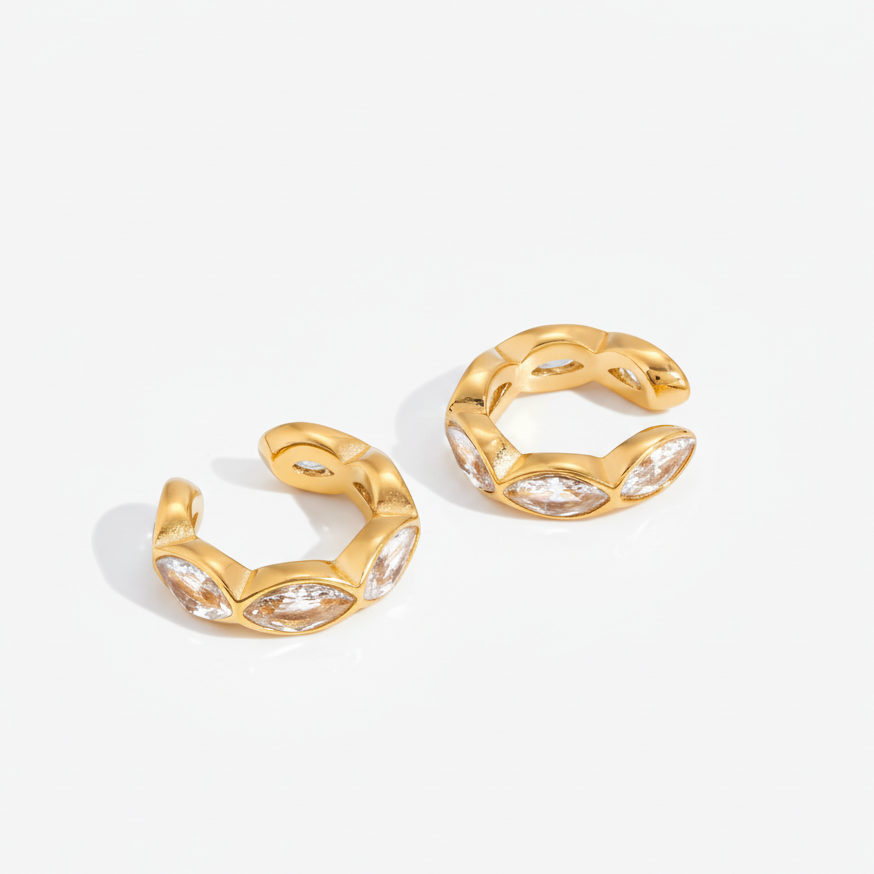 Dewdrop gold ear cuff - new arrival non-piercing waterproof ear cuff for women India