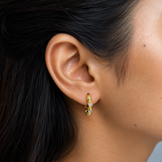 Eden Hoops styled to showcase an effortlessly chic fit, highlighting the elegant statement and durable gold finish popular in India.